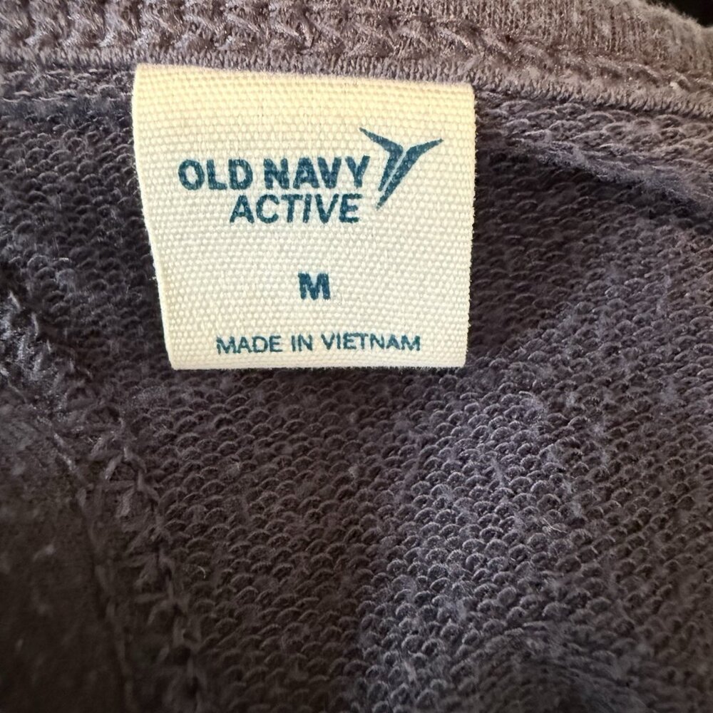 Old Navy Active Women Workout Top Size M Open Back Navy Long Sleeve Athletic Gym - Picture 5 of 7